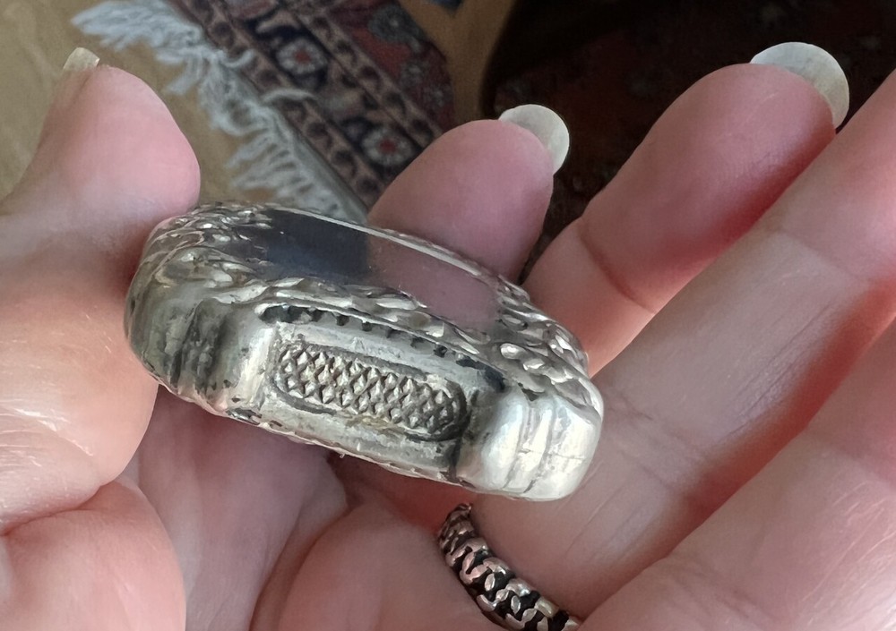 Antique Sterling Silver Vesta Match Safe Case Repousse Victorian with Monogram