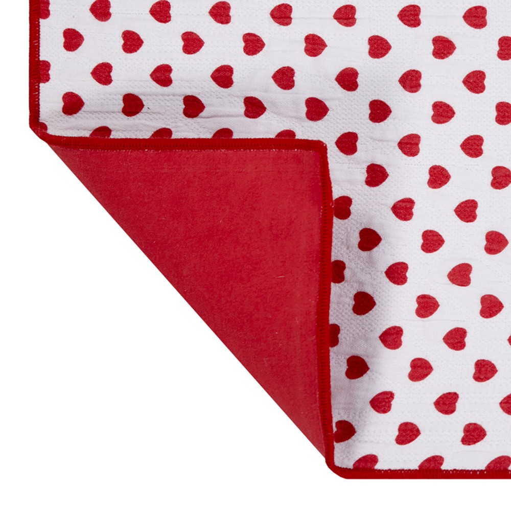 Reversible Hearts Table Runner Cotton