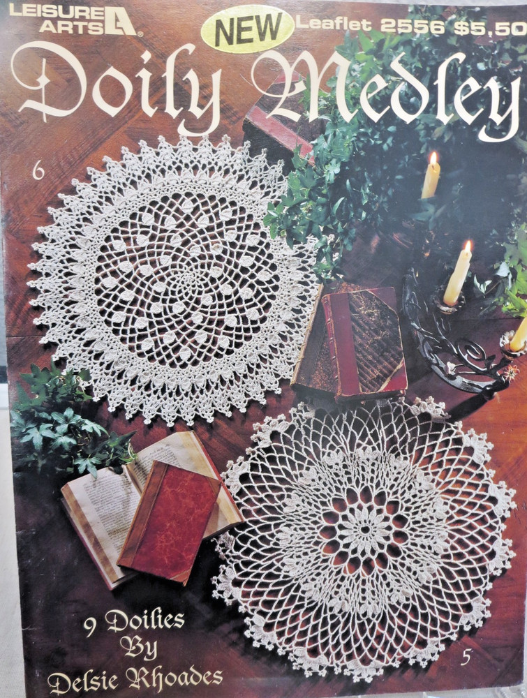 Doily Medley crochet  pattern 9 designs, LA 2556