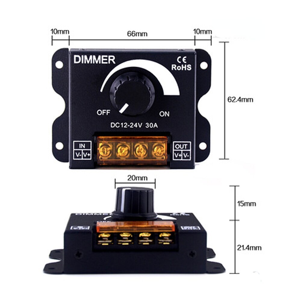 DC 12V/24V 30A Switch Dimmer Controller NEW