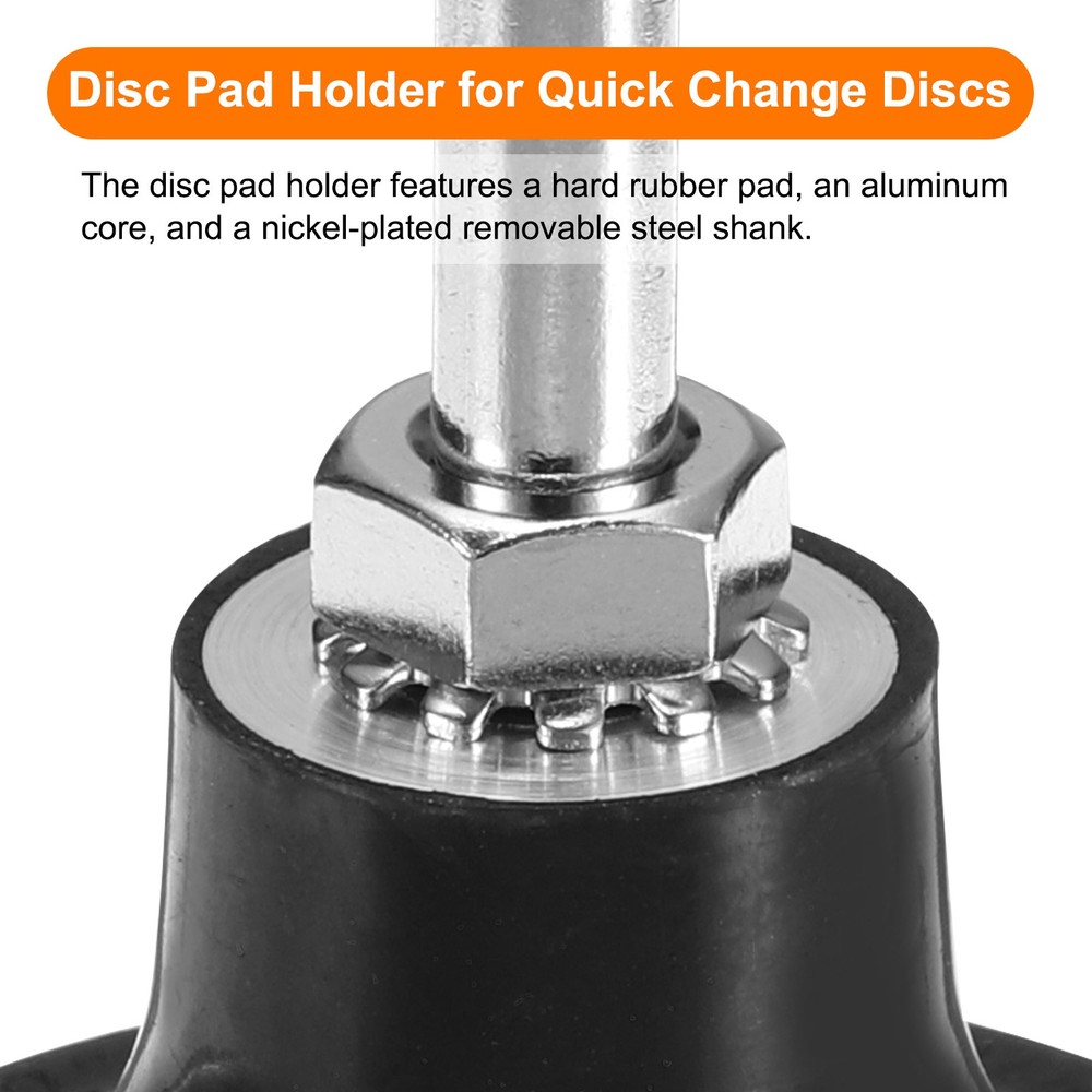 4 Pack 2" 3" Disc Pad Holder Quick Change Disc 1/4" Shank Mandrel, Black