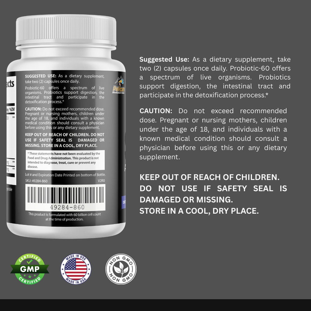Flora Shield- Oral & Digestive Support- 5 Bottles- 300 Capsules