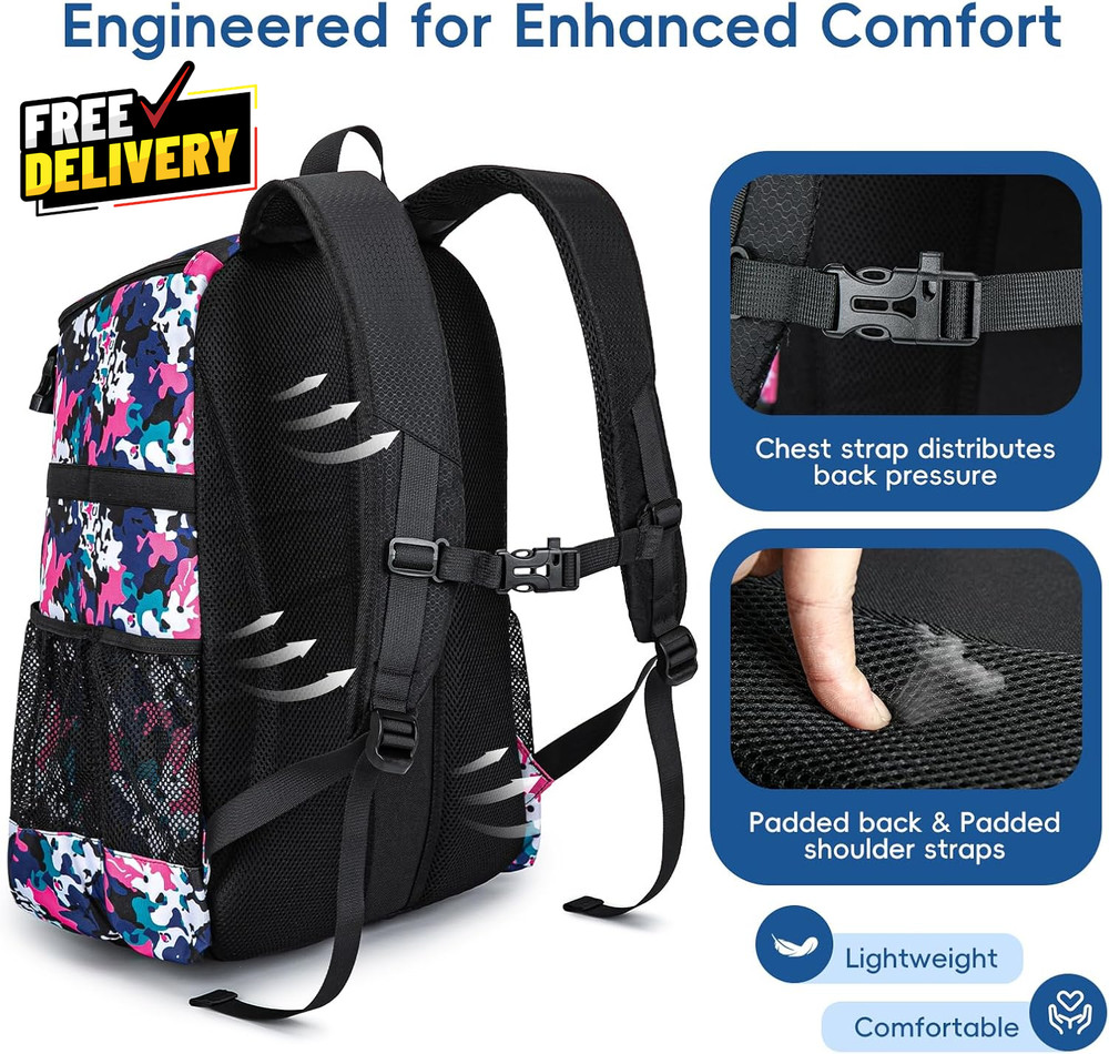 40L Baseball & Softball Backpack Large Capacity Bat Bag with Shoe Compartment…