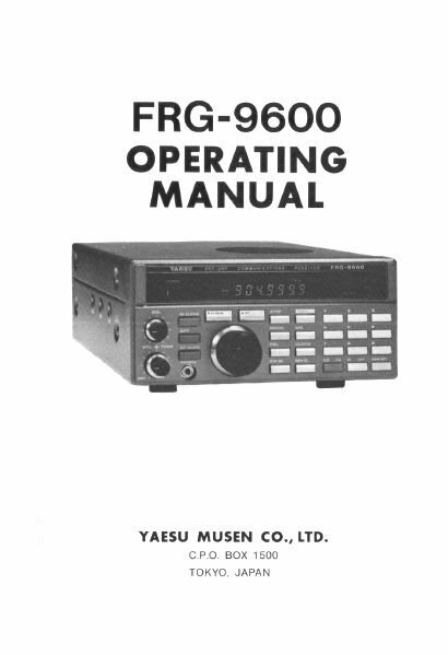 YAESU FRG-9600 INSTRUCTION MANUAL