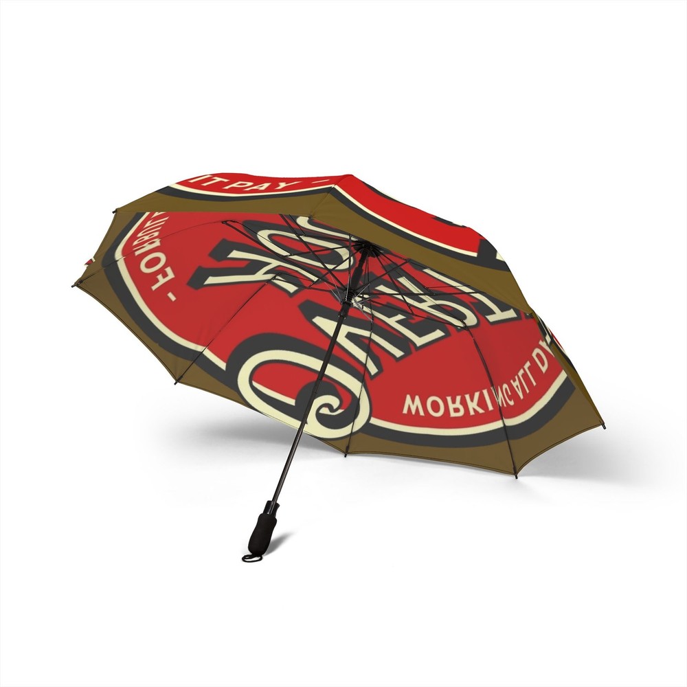 Retro Red Parking Time Sign Umbrella