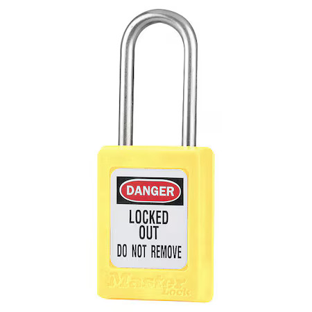Master Lock S33ylw Lockout Padlock, Keyed Different, Thermoplastic, Yellow, 1