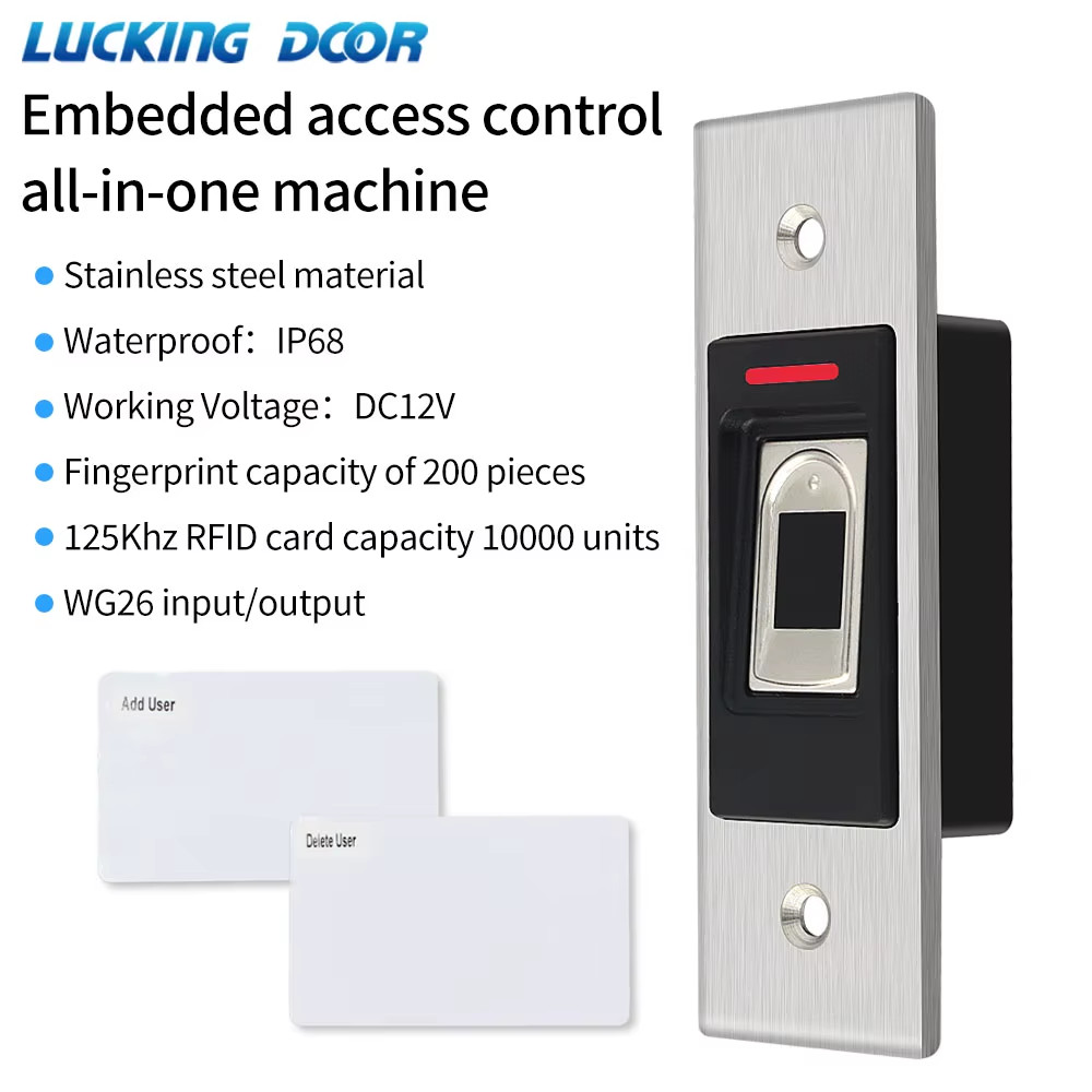 Smart Door Lock Keyboard Fingerprint RFID Access Controller Waterproof Metal Key