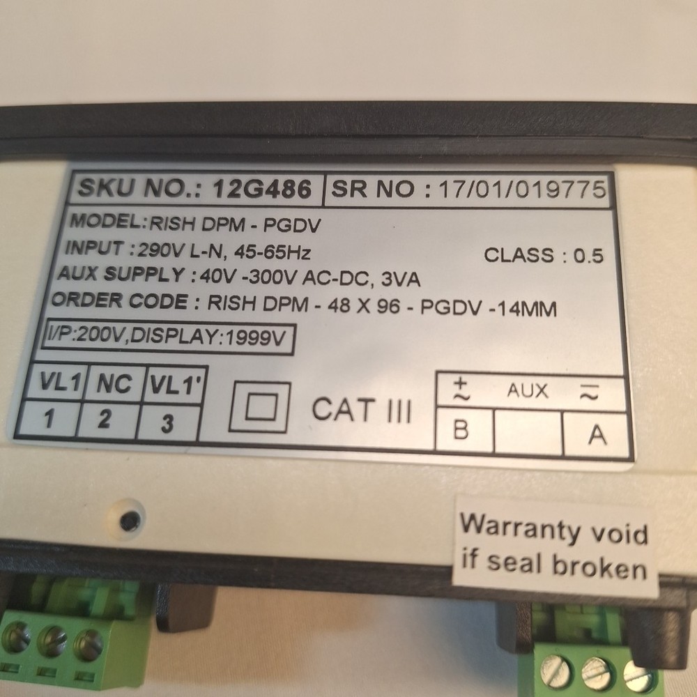 Digital Panel Meter Digital Panel Meter, AC Volt DPMPGDV 12G486