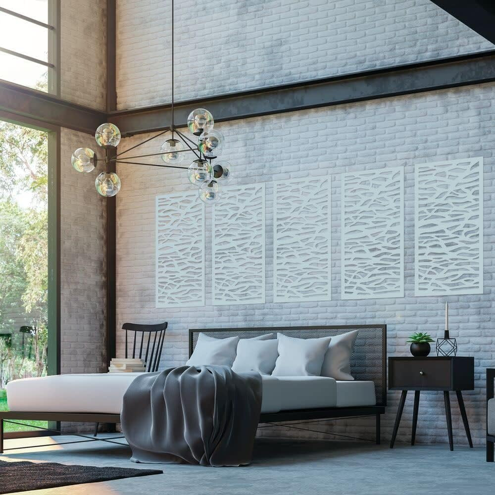 Freestyle 2'X4' Sprig Decorative Screen, White