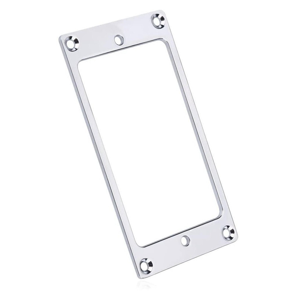 2Pcs Guitar Humbucker Pickup Mounting Ring Frame Bridge Neck Flat Bottom Silver.