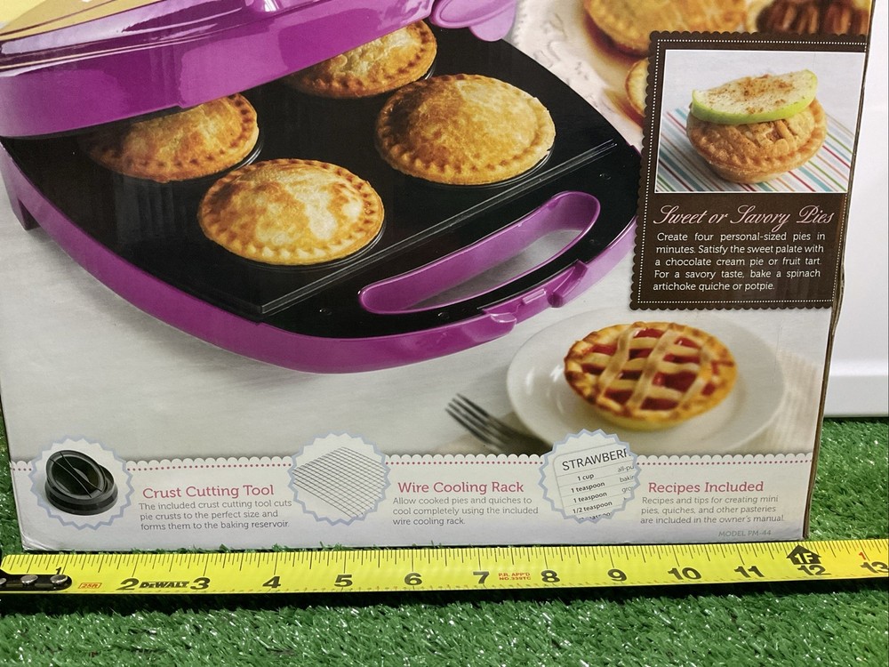 NIB The Original BabyCakes Pie Maker (Nonstick) Include Cut Tool, Rack, Recipes