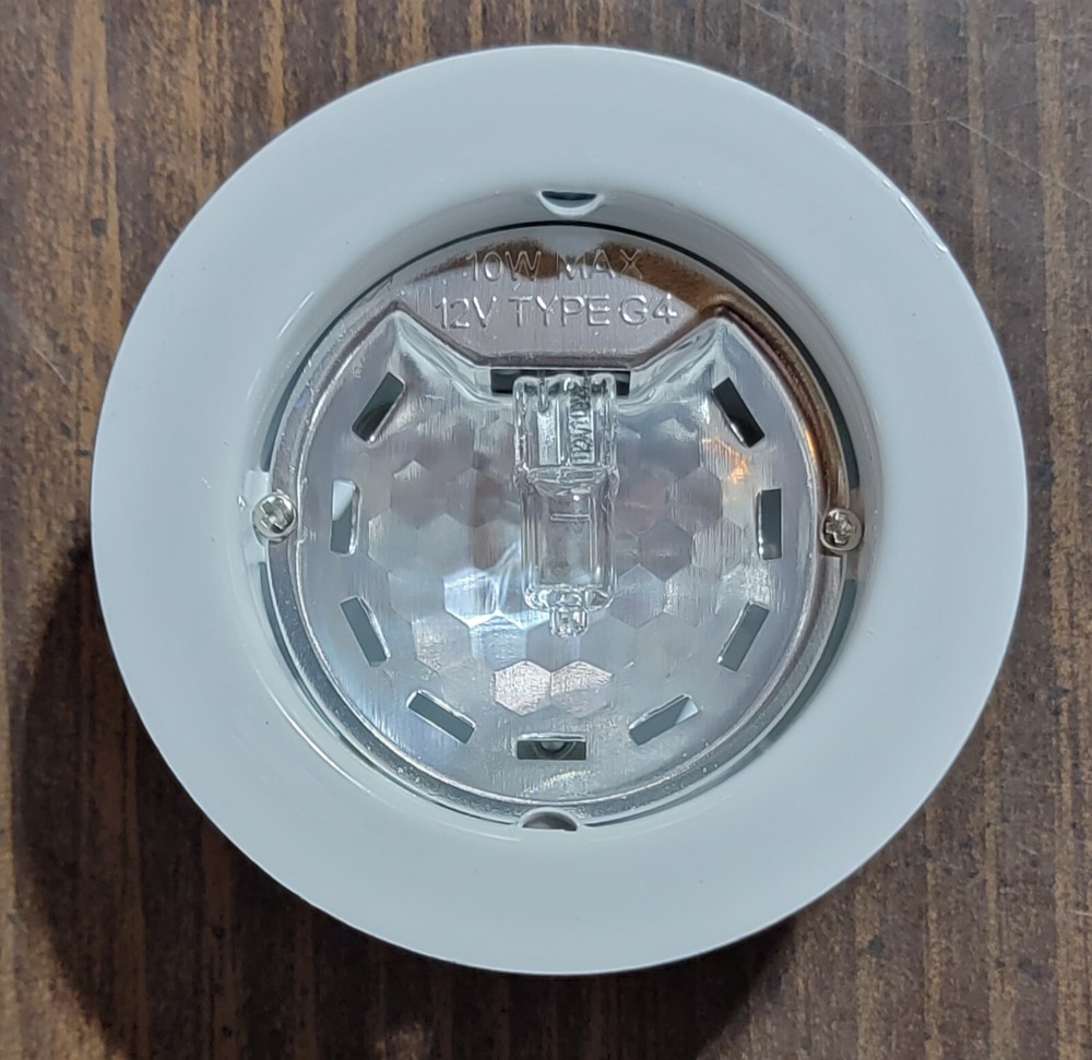 RV 3" Halogen Puck Light Glass Lens 12V Recessed Mount C311310 / F33-9121 NOS