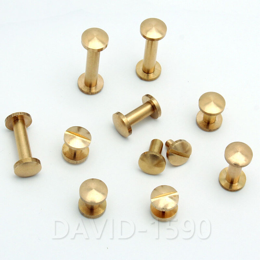 Belt Screws Leather Craft Chicago Nail Brass Solid Rivets Stud Head for Wallet