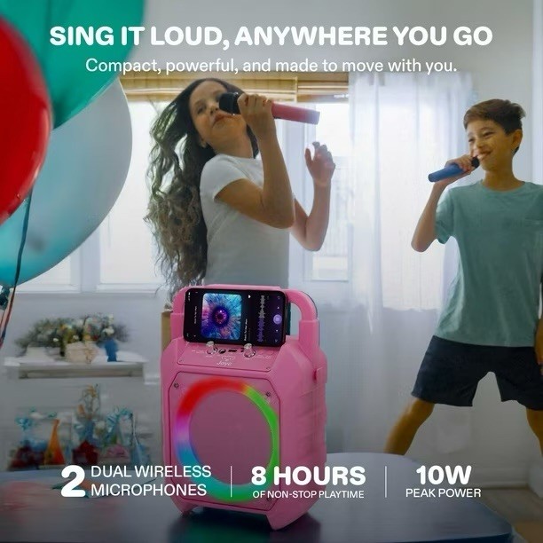 Karaoke Machine Bluetooth speaker with multicolor Led Ring light by Joyc