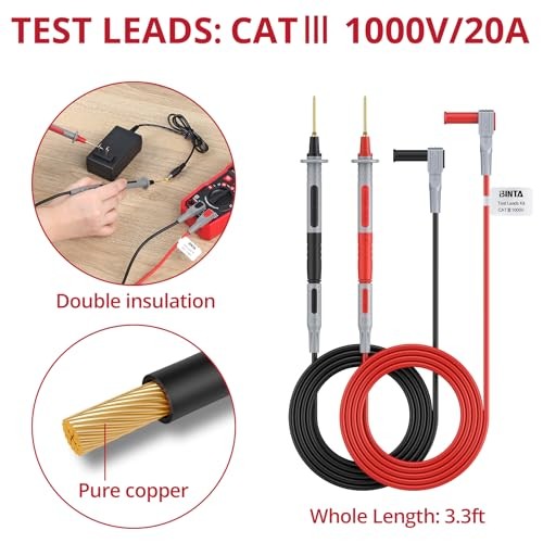 Silicone Multimeter Leads Kit with Replaceable Gold-Plated Test Probes 28PCS