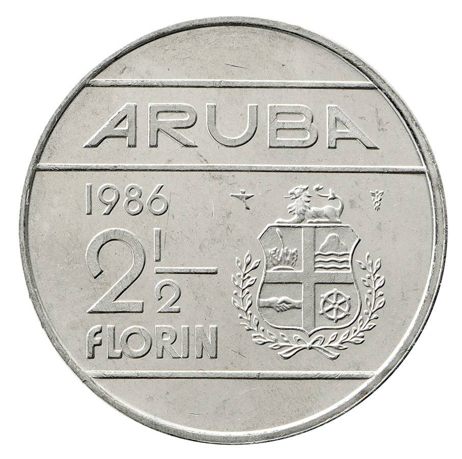 Aruba 2 1/2 Florin, 1986-2013, KM #6, Mint X 10 PCS