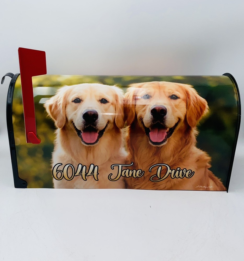 Golden Retriever custom Mailbox, Personalized Farm Mailbox Gift