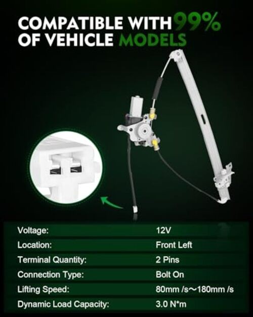 Front Left Driver Side Power Window Regulator with Motor for:-Mazda MPV 2000