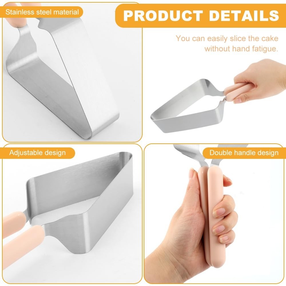 2-in-1 Stainless Steel Cake Cutter & Server - Double Handle (Easy Use), Adjus...