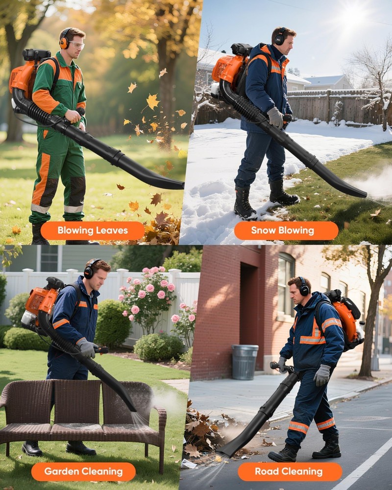 Leaf Blower 75.6cc 2-Stroke Backpack Gas Powered Leaf Blower 847CFM 236 MPH US