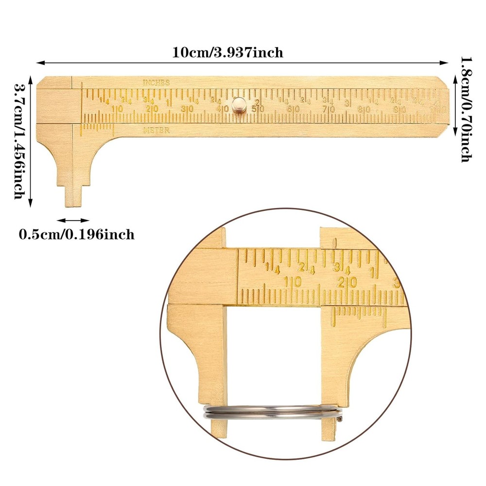 Konohan 2 Pcs Brass Vernier Caliper Pocket Handy Measuring Mini Tool...