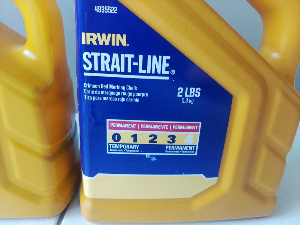 IRWIN Tools STRAIT-LINE Permanent Staining Marking Chalk, Crimson Red,2-2pound