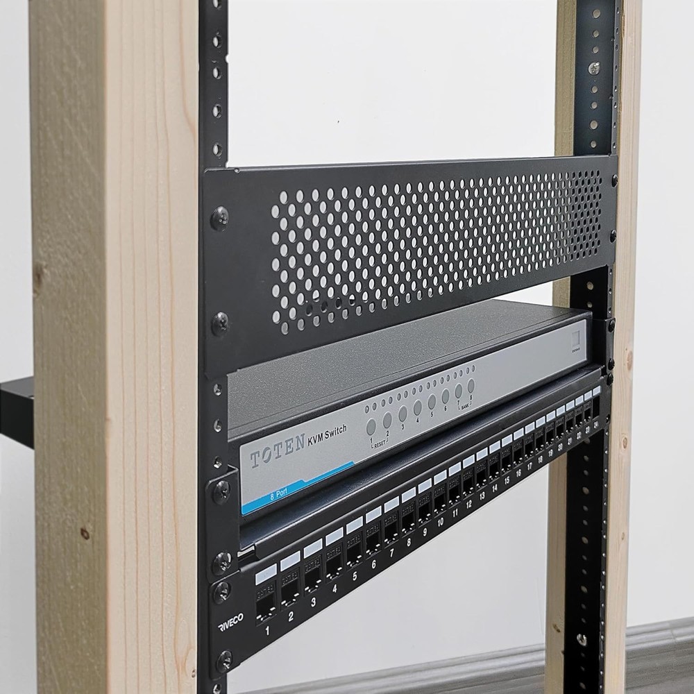 Versatile 2U Rack Mount Rails for Audio & Network Equipment - Screws Included