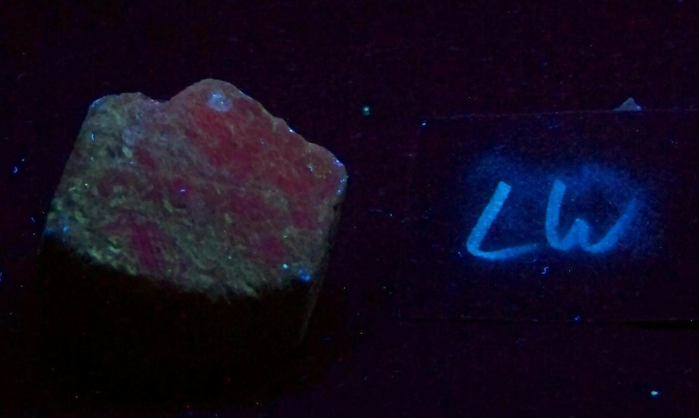 Fluorescent Ruby Crystal Piece for Specimen