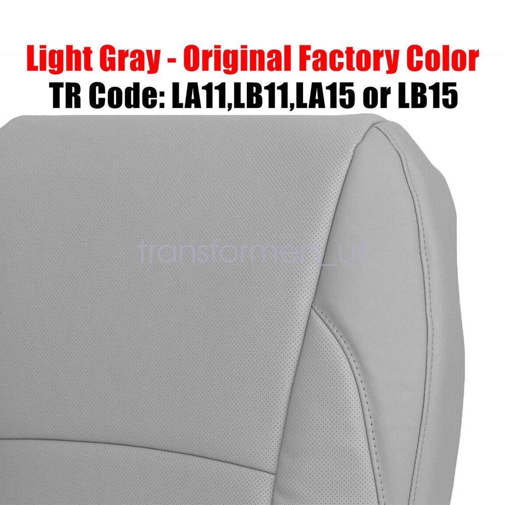 For 2007-2012 Lexus ES350 Passenger Bottom Perforated Leather Seat Cover Gray