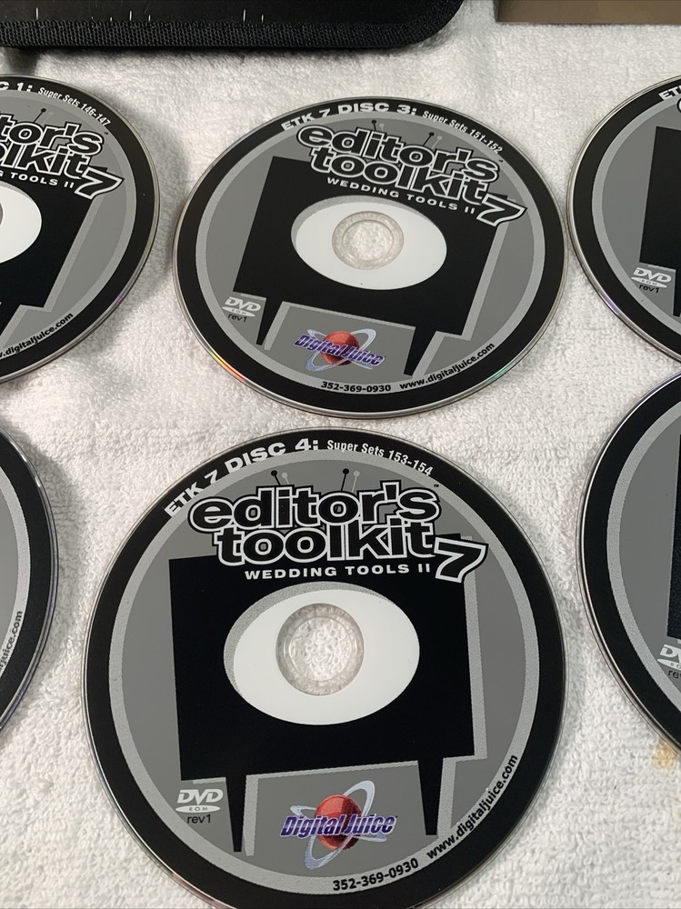 Digital Juice Editors Toolkit 7 Wedding Tools Rare 8 DVD Disc Boxset Disc Mint