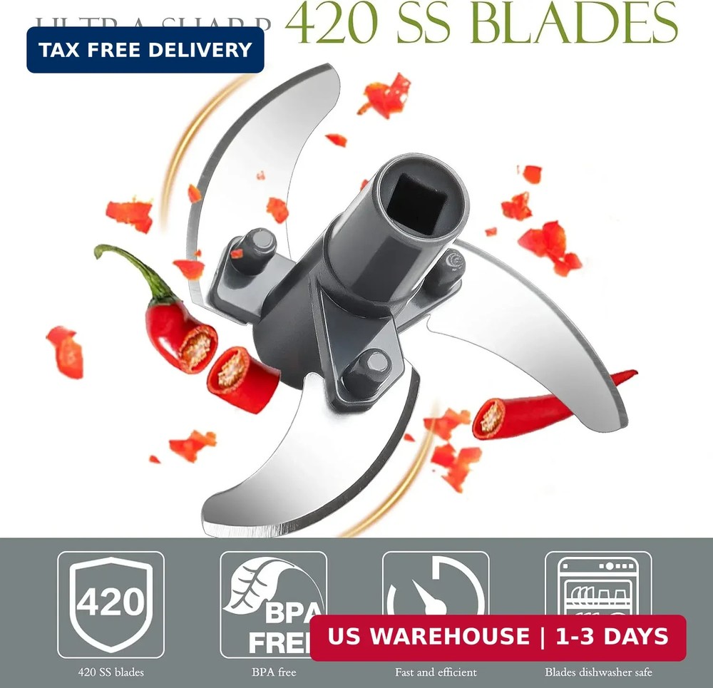 Ourokhome Manual Food Processor Vegetable Chopper, Portable Hand Pull String Gar