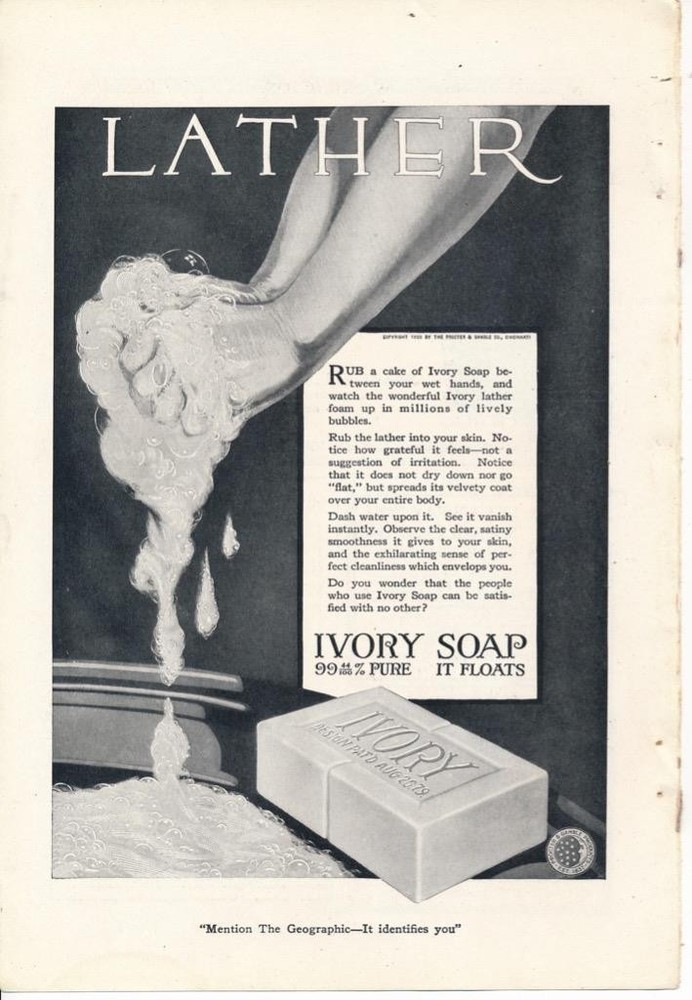 Magazine Ad - 1920 - Ivory Soap - Lather