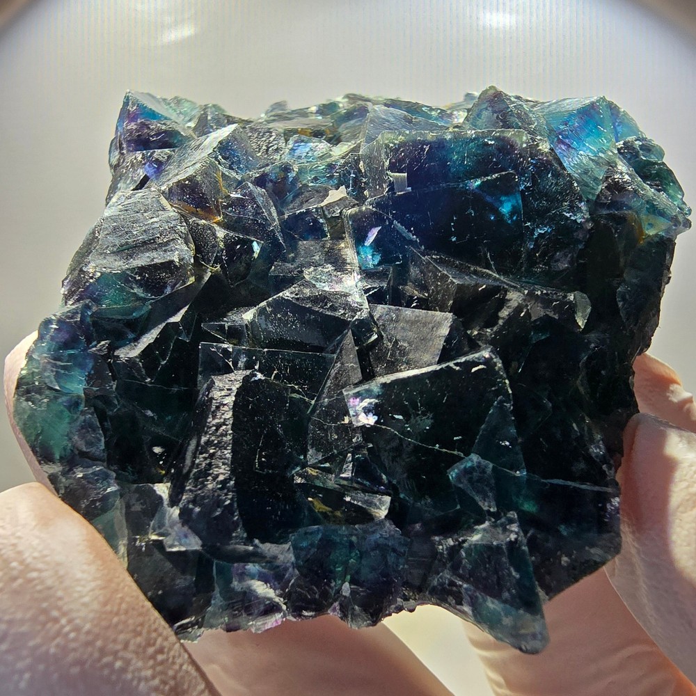 Phantom Fluorite Cube Specimen, blue Butterfly Pocket, Okorusu, Namibia