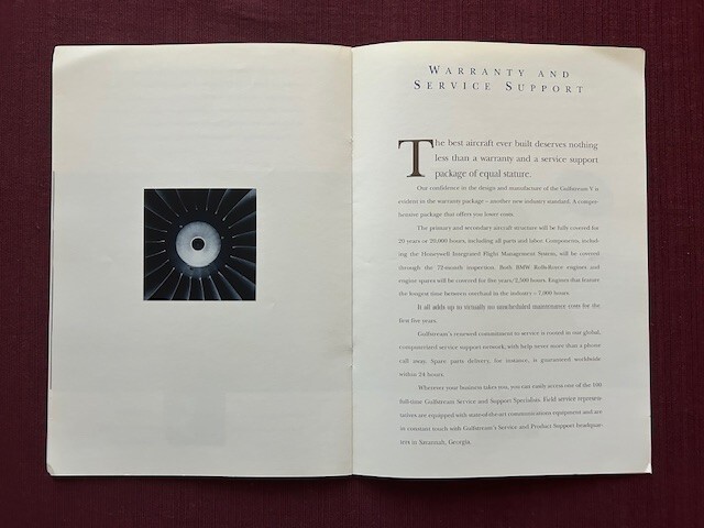 Gulfstream V 1995 Brochure