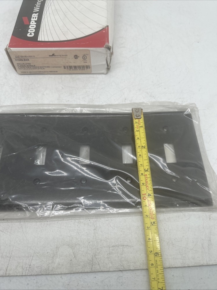 (5) Cooper 6 Gang Brown Wall Plate 2156-B