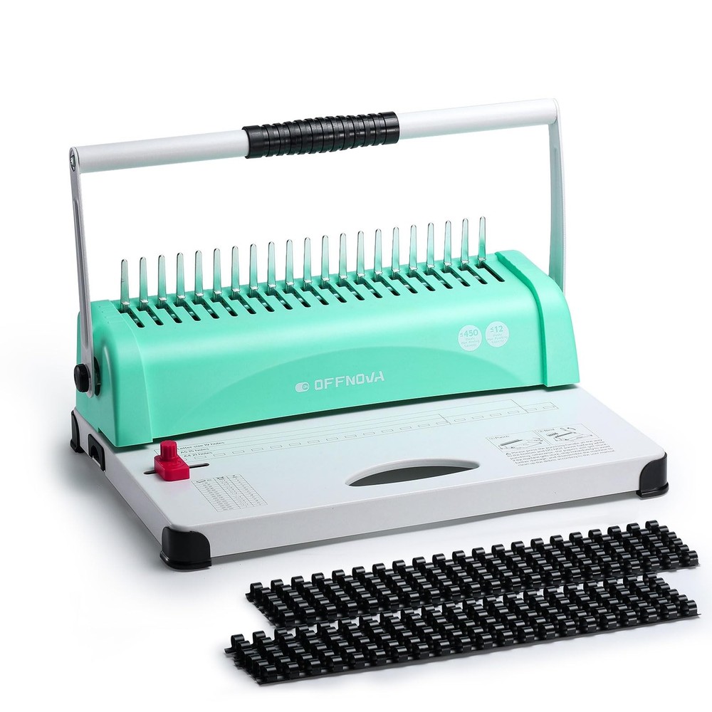 Binding Machine, 21-Hole 450 Sheets Paper Comb Binding Machine for Letter Siz...