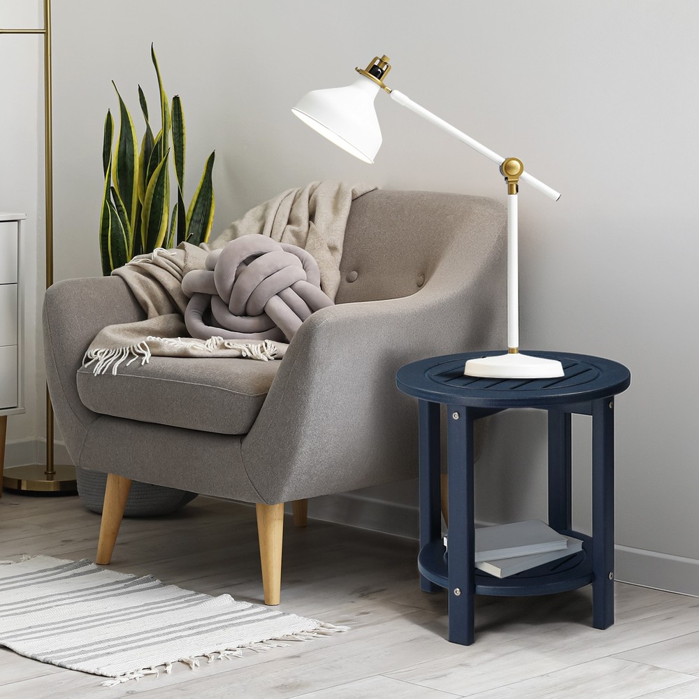 2-Tier Outdoor Side Table, HDPE Adirondack Table Patio Side Table