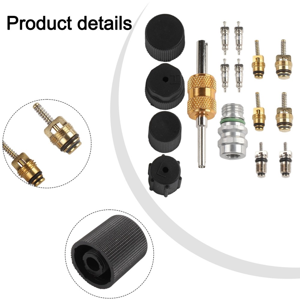 Complete AC Valve Core Kit for R12 For R134a Systems with Installation Tools