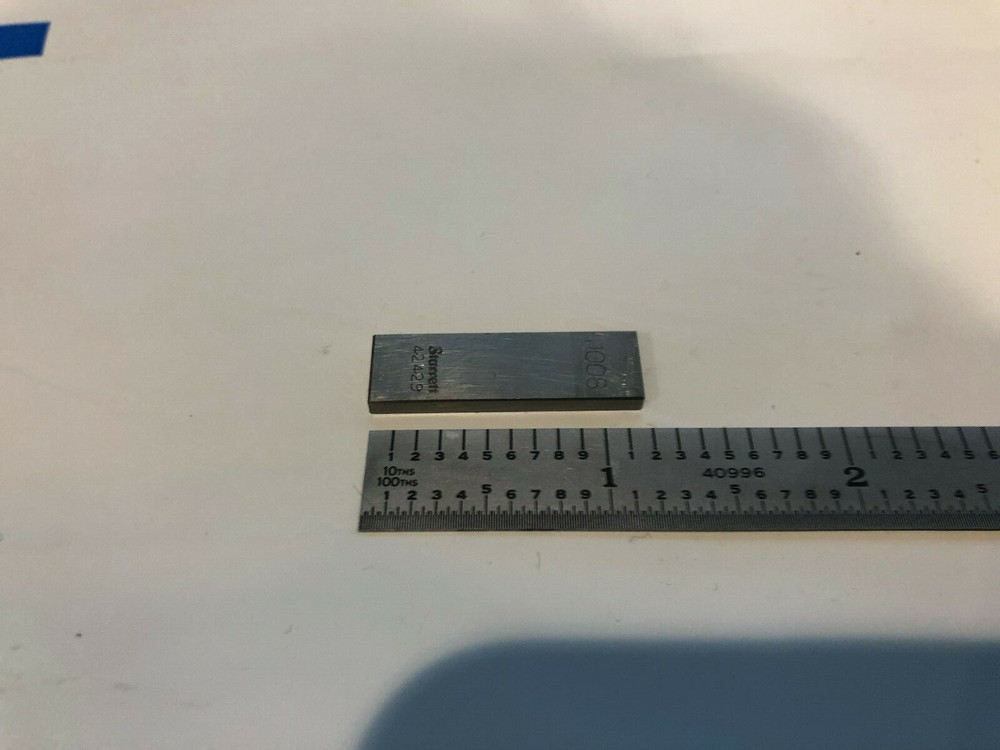 .1008" Starrett Rectangular Steel Gage Gauge Block.