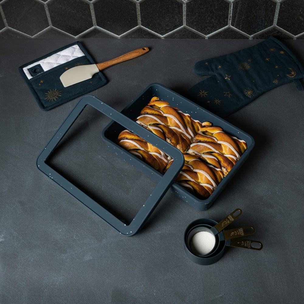 Thyme & Table 9" x 13" Silicone Baking Dish & Lid Set - Atlantic Blue
