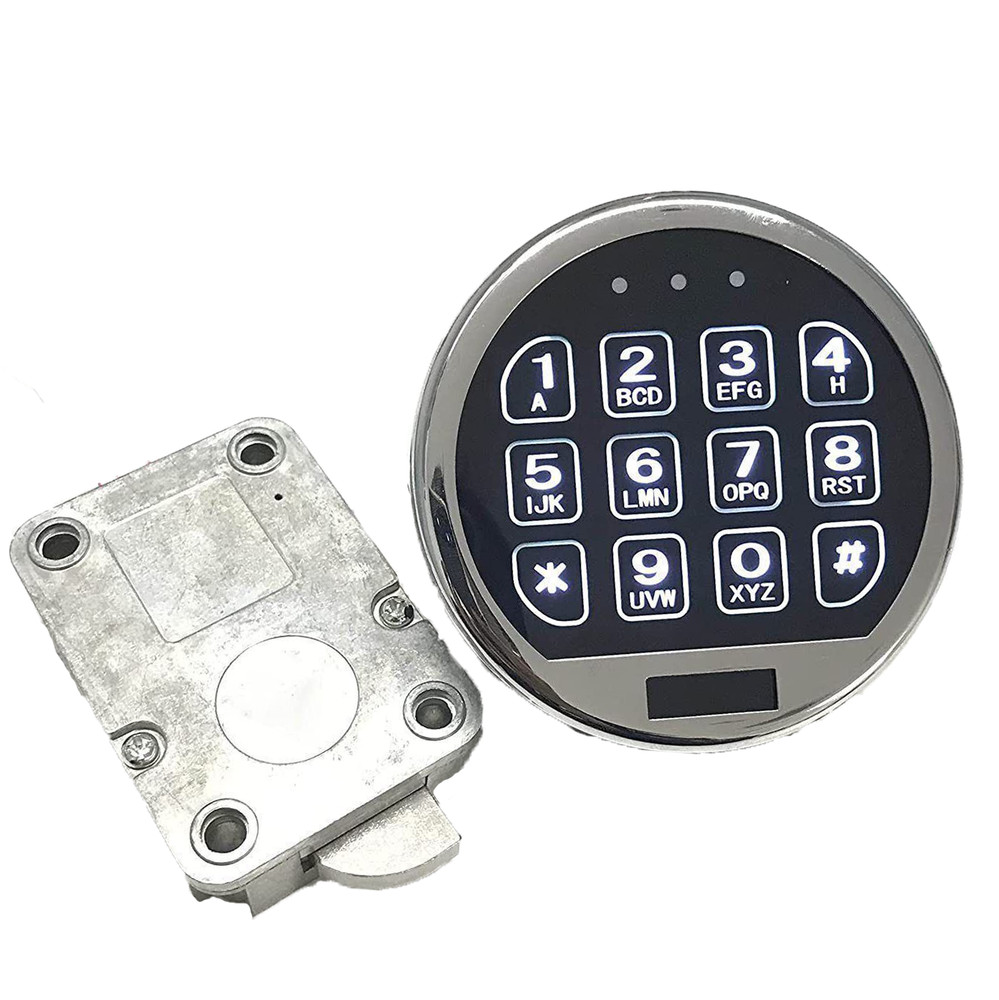 Electronic Safe Lock LED Keypad Chrome Safe Lock Replacement With Swing Bolt