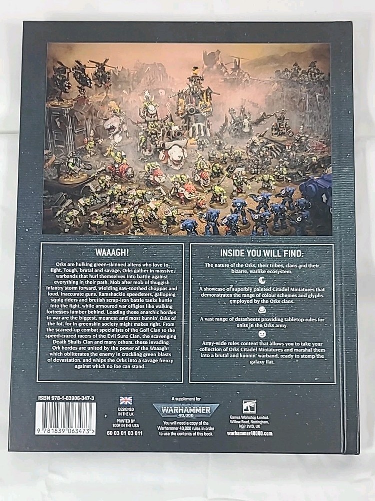 Warhammer 40,000 Codex ORKS Hardcover Book 40K NEW UNUSED Rules Datasheets Guide