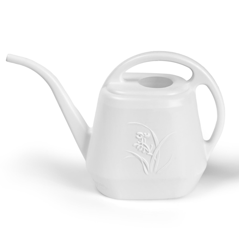 Plastic Watering Can - White Color - 1 Gallon