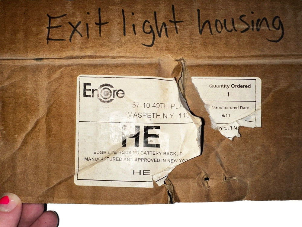 Encore Lighting HE Edge Lite LED Exit Sign Housing Only Battery Backup Frame