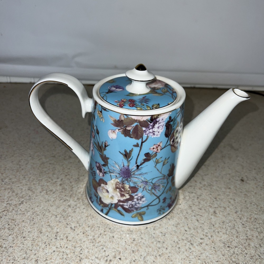 Grace Teaware Floral Mist Blue Teapot