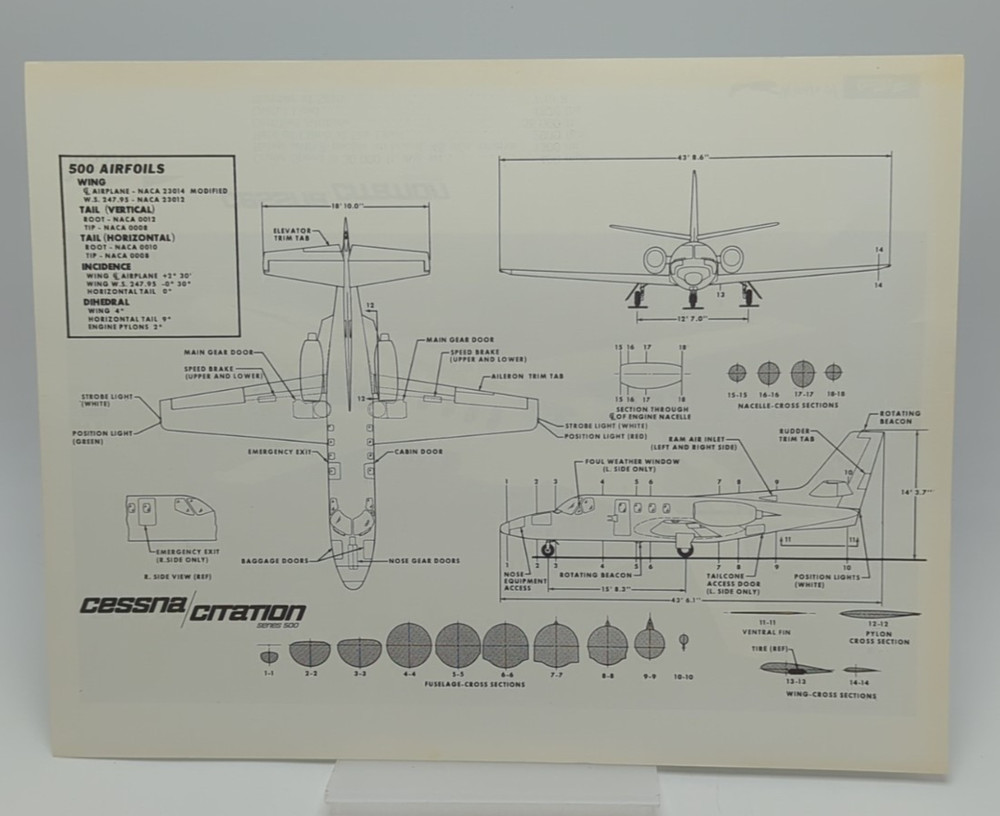 Cessna Citation 1974 Sales & Specification / Spec Info