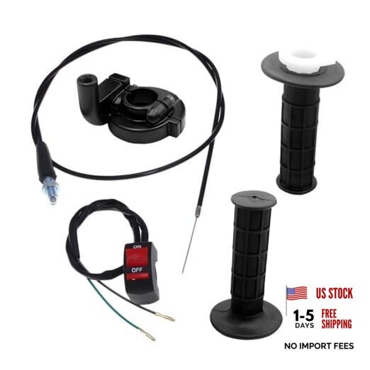 Twist Throttle Accelerator Handle Grips, Throttle Cable Kit for 50cc 90cc
