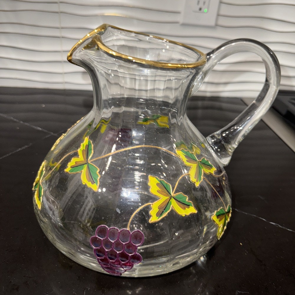 Hand Painted Bordeaux Pattern Sangria Pitcher Romania