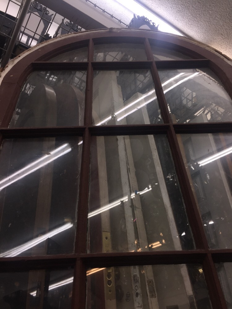 Old Spanish Revival Arched Window In Frame 30"x80"