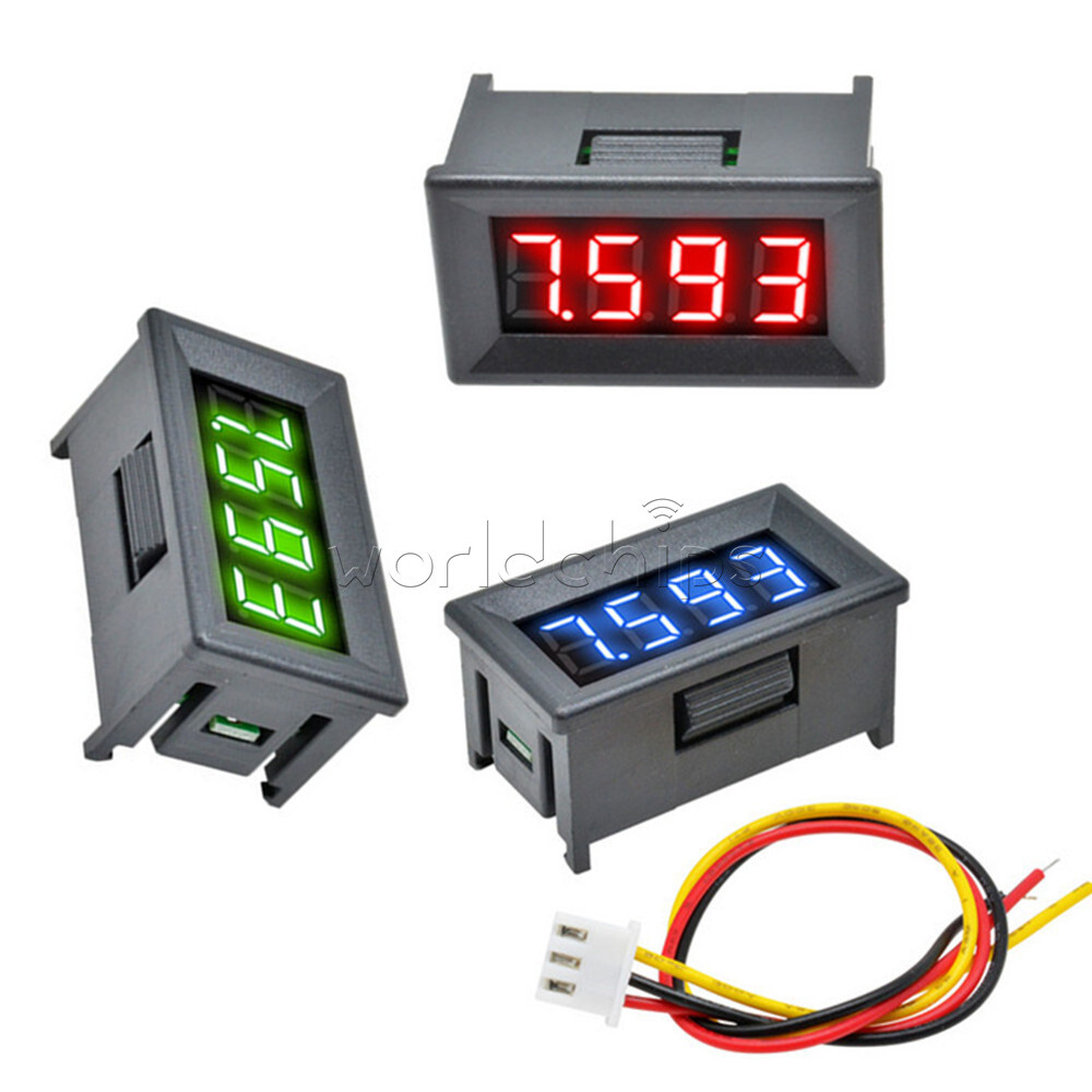 0.36" Digital 3-Wires LED Panel Display 4-Bit DC 0-100V Voltmeter Meter Tester
